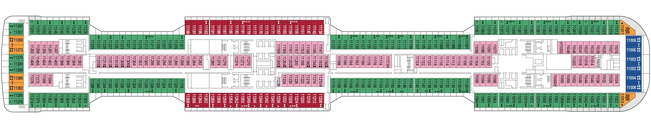 Планы палуб MSC Bellissima: Палуба 11