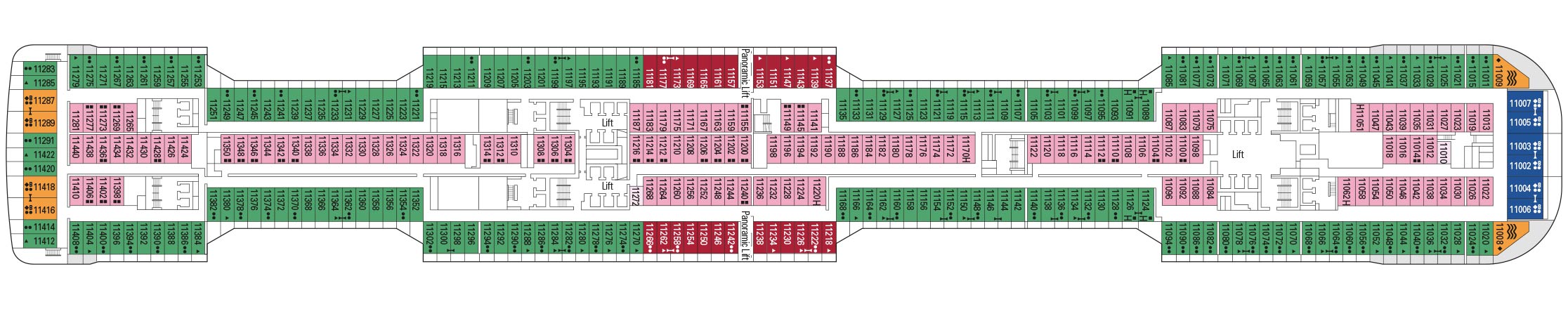 Планы палуб MSC Grandiosa: Палуба 11