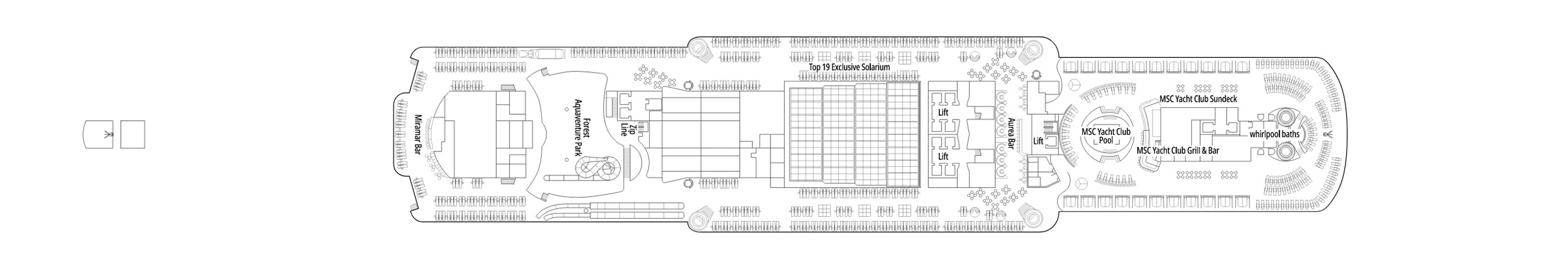 Планы палуб MSC Seaside: Палуба 19 - Biattriz